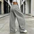 thumbnail image 5 of Vixolx Womens Wide Leg Sweatpants Decorative Drawstring Elastic Waist Baggy Barrel Pants with Pockets Casual Solid Color Trousers, 5 of 7