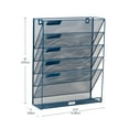 thumbnail image 3 of Mind Reader 5-Tier Vertical File Storage, Desktop Organizer, Wall Mount, 12.75"L x 4"W x 16"H, Turquoise, 3 of 5