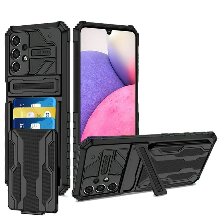 for Samsung Galaxy A33 5G Wallet Credit Card Holder ID Slot Hidden Back Pocket with Kickstand Dual Layer Armor Hard Hybrid Cover ,Xpm Phone Case [