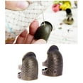 thumbnail image 1 of YYV Sewing Accessory Thimble Copper Finger Protector Sewers Embroidery Metal Fingertip Thimble Durable Anti Slip Leather Press Tool Hand Sewing Protection for Crafts Needlework, 1 of 3