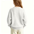 thumbnail image 5 of Winter Sweaters for Girl Cozy Thermal Long Sleeve Crew Neck Cute Bow Printed Pullover Sweater for Daily Casual Family Gathering Wear White 15-16 Years, 5 of 7