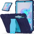 thumbnail image 6 of XYX Case for Samsung Galaxy Tab S6 10.5 inch (SM-T860/SM-T865), Dual Layer Slim Heavy Shockproof Rugged Protective Cover Case with Kickstand (Navy Blue), 6 of 7