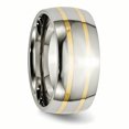 thumbnail image 4 of Titanium 14k Gold Inlay 10mm Ring Man Wedding Precious Metal   For Dad Mens  For Him, 4 of 10