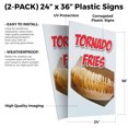 thumbnail image 2 of Tornado Fries (2-PACK) 24" x 36" Plastic Signs | Sign Insert 4mm Corrugated Plastic Signs Storefront Window Poster, 2 of 2