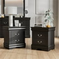 thumbnail image 6 of Furniture of America Toni Wood 2-Drawer Nightstand in Black (Set of 2), 6 of 14