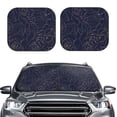 thumbnail image 2 of Naloa Copper-Gold Gloss Outline Navy Dark Blue 2 Piece Foldable Car Sun Shades, Car Windshield Sunshade, Front Window Sunshade for Car, Truck, SUV - Small, 2 of 7