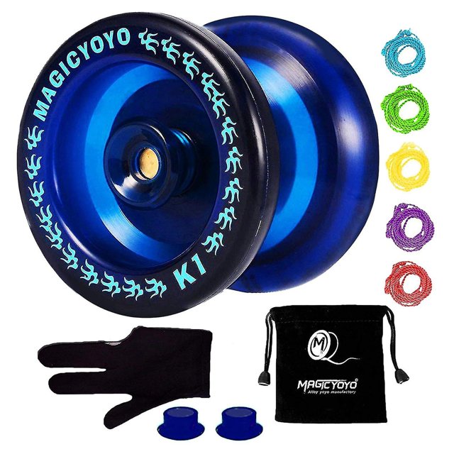 Yoyo K1-plus Responsivo Con Yoyo Saco + 5 Cuerdas Y Guante Yo-yo Gif,azul