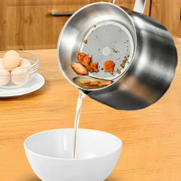 Colador de grasa, contenedor de grasa de tocino, sin goteo, Tempura japonesa, olla de aceite para el hogar, botella con filtro, colador de aceite para 1.5L