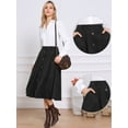thumbnail image 2 of DARING DIVA Women's High Waist A Line Midi Skirts with Pockets XS Black, 2 of 6
