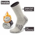 thumbnail image 5 of Busy Socks Ladies Youth Crew Comfortable Warm Woollen Boot Merino Wool Hiking Socks for Men Women Men, Large, 3 Pairs Brown, 5 of 7
