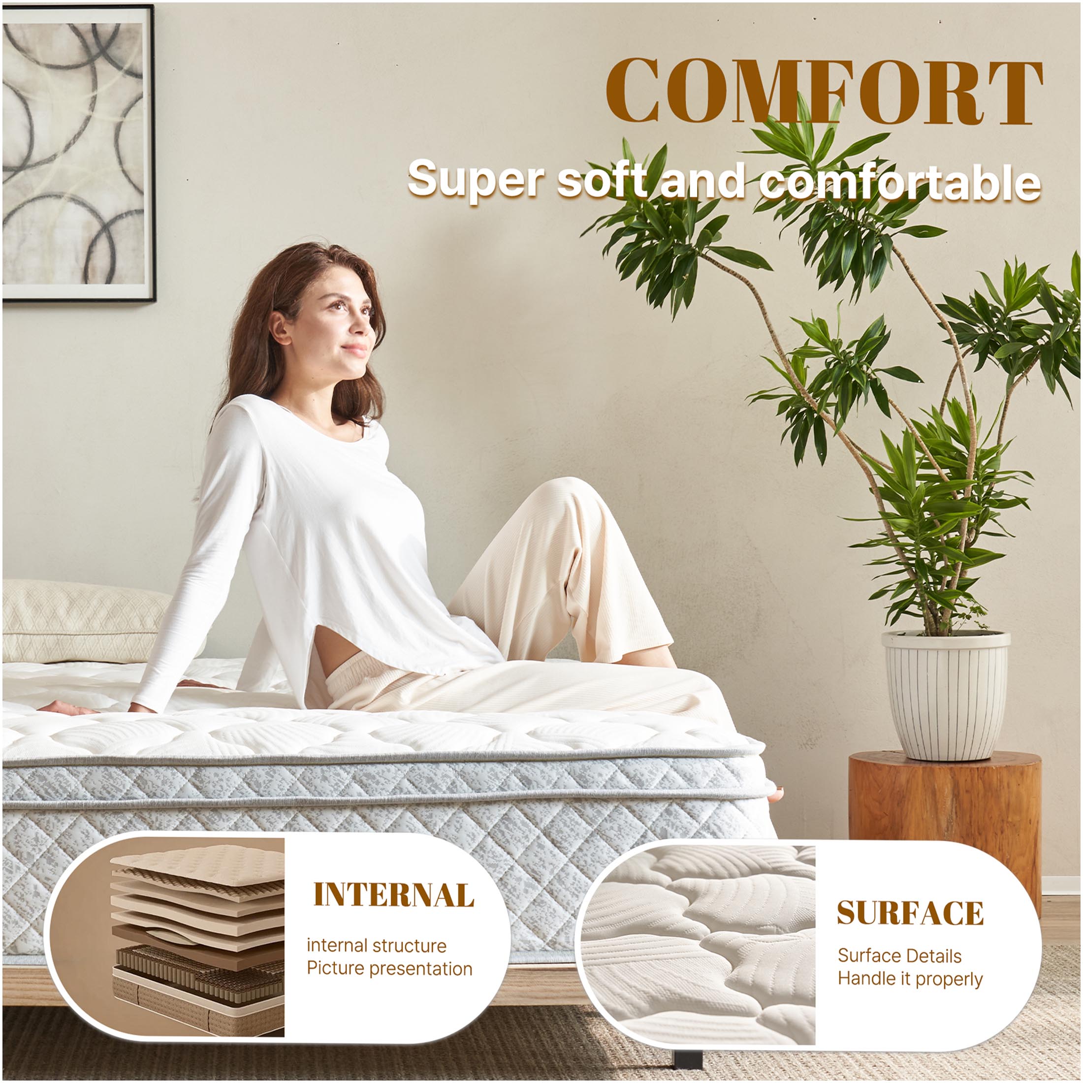 JERFIT 12 Inch Twin Hybrid Mattress in a Box, Medium Firm Feel with Gel Memory Foam Pocket Coils for Cooling Support, Motion Isolation, Edge Support, CertiPUR-US OEKO-TEX Certified, Grey