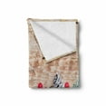 thumbnail image 2 of Evergreen Soft Flannel Fleece Throw Blanket, Christmas Wreath Woven Spruce Branches with Berries on Wooden Background, Cozy Plush for Indoor and Outdoor Use, 60" x 80", Multicolor, by Ambesonne, 2 of 6