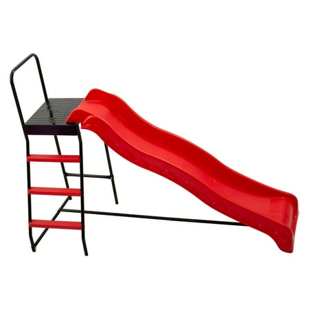 Trampoline Step N Slide - Kids Outdoor Trampoline Ladder and Wave-Style
