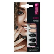 Salon Perfect Artificial Nails, Nude Black Ombre with Bling, 24 Nails