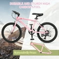 thumbnail image 6 of Ktaxon 20in Mountain Bike 7 Speed with Steel Frame, V Brake, Pink, 6 of 8