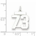 thumbnail image 2 of Sterling Silver Silver/Rhodium-Plated Polished Number 73 Charm (20 X 8) Made In United States qss73, 2 of 5