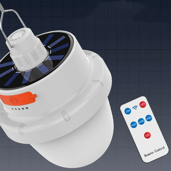 LSLJS LED with Remote Control and Hook, 4 Modes LED Camping, Portable Hanging Tent Bulb with Clip Hook for Camping, Hiking, Solar Light