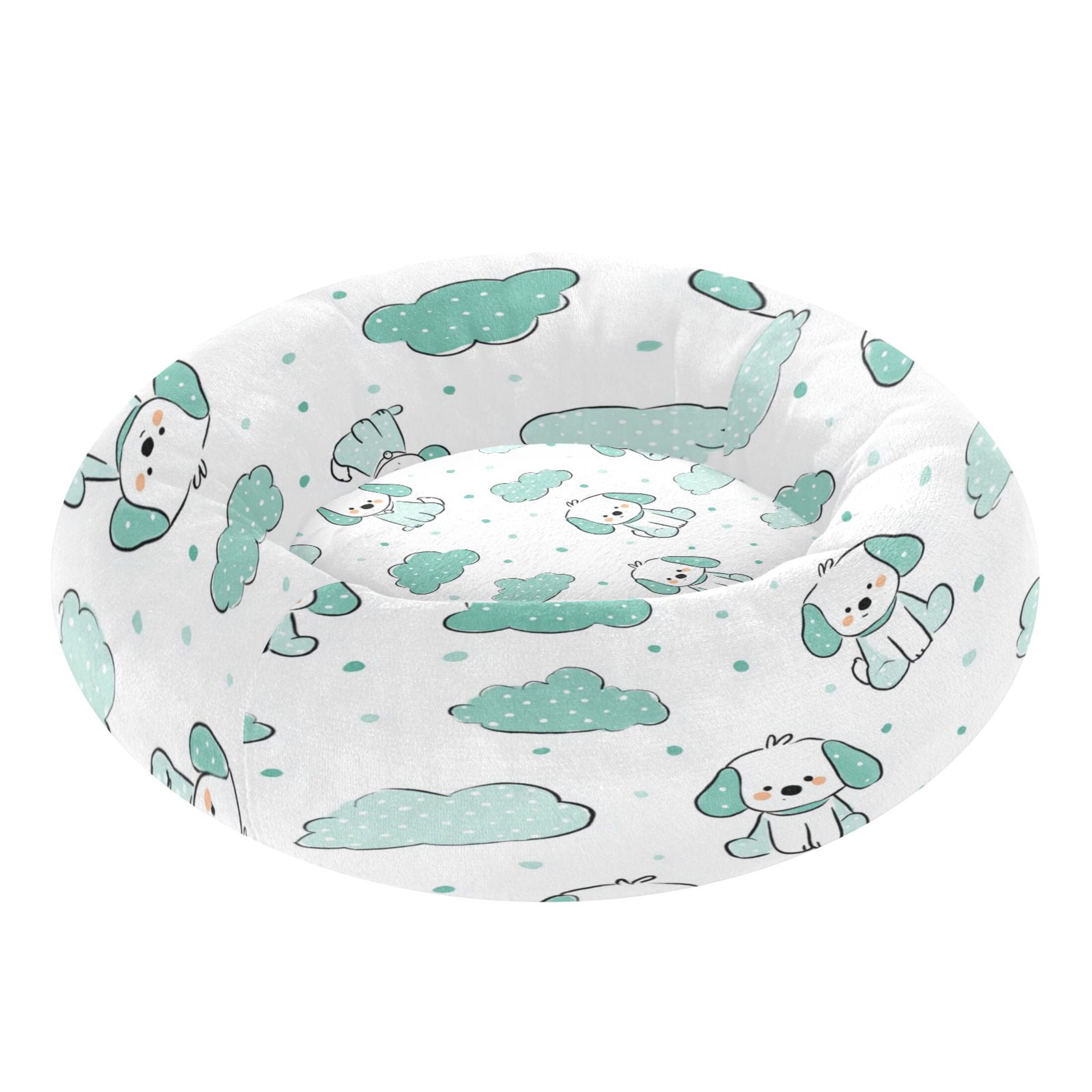 Iauyy Pet Couch Donut Cat Bed for Indoor Cats/Small Dogs Washable & Machine with Non-slip Bottom Calming Cat Furniture, Dot (M)