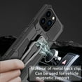 thumbnail image 2 of Allytechgroup for iPhone 16 Pro Max Case with Stand, Military Grade Protection Compatible with Magnetic Car Mount Anti-slip Back Bucket Shockproof Case for iPhone 16 Pro Max, Black, 2 of 6