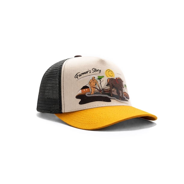 Knite Gorra Harvest Brown Trucker Agro Diseño Campirano Malla Transpirable