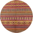 thumbnail image 1 of Ahgly Company Indoor Round Mid-Century Modern Bright Maroon Red Oriental Area Rugs, 8' Round, 1 of 6