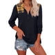 thumbnail image 4 of Sudadera informal de manga larga con solapa para mujer para uso diario - Sudadera con capucha y cremallera con estampado de patchwork XXL en amarillo, 4 of 6
