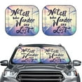 thumbnail image 2 of Xecao Not All Those Who Wander Are Lost for Foldable Car Sun Shades (2-Pack) offer sun protection with an easy-fold design for convenient windshield shading., 2 of 7