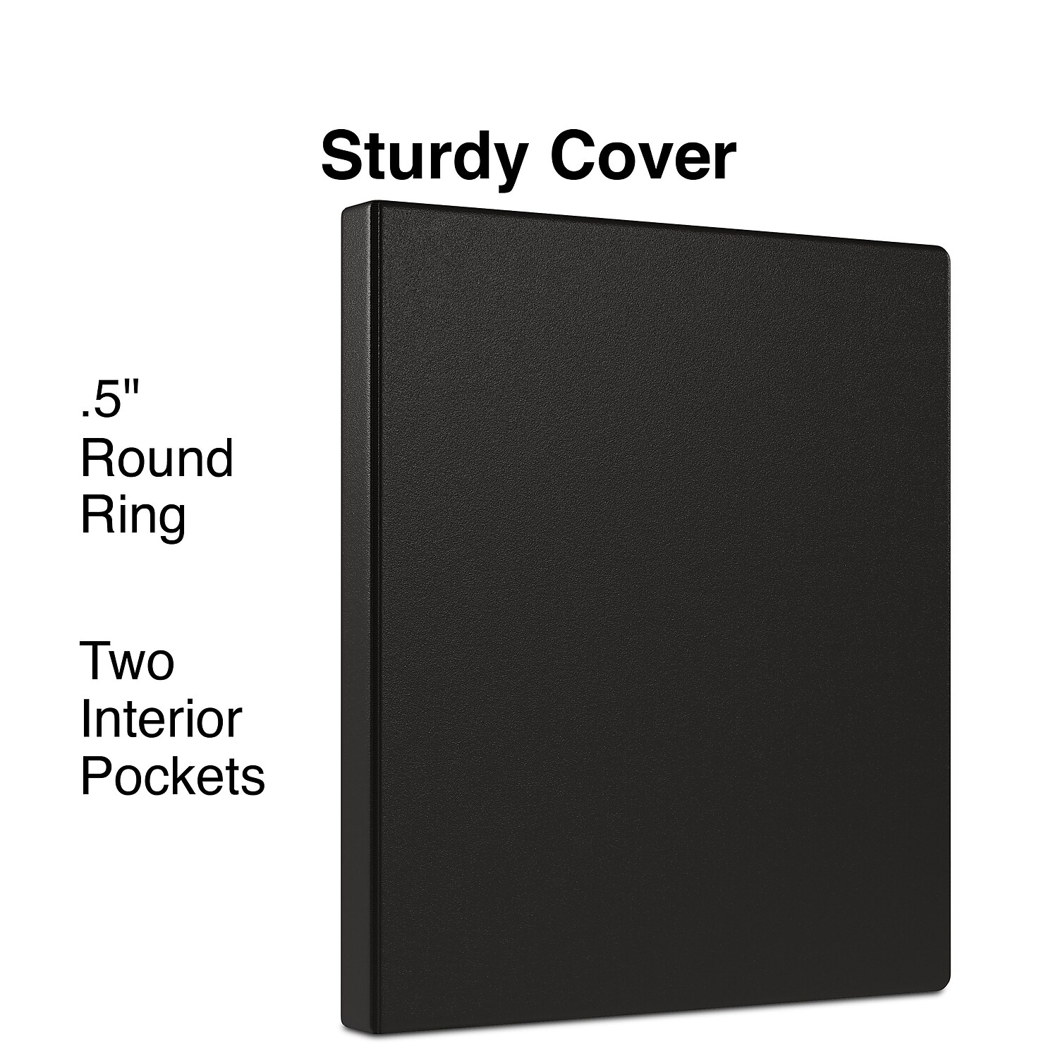 Staples Simply 0.5-Inch Round 3-Ring Binder, Black photo 5