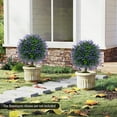 thumbnail image 4 of Gymax Set of 2 Artificial Lavender Topiary Ball Trees 23'' Faux Boxwood Ball Tree, 4 of 10