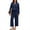Navy Blue, variant on Women Long Sleeved 2 Piece Outfits Sweatsuit V-neck Casual Knit Tops & Pants