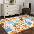 thumbnail image 5 of Zoo Animals Area Rug 4x6 Washable Rug Non Slip Cute Funny Elephant Tiger Cartoon Large Area Rug Indoor Floor Carpet for Entryway Bedroom Kitchen Living Room Home Office Dining Room Nursery, 5 of 8