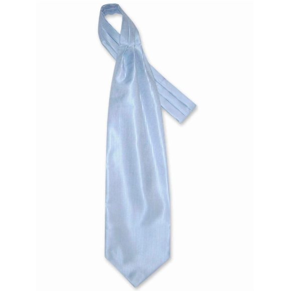 Antonio Ricci Cravate de Cou pour Homme ASCOT Unie Bleu Bébé à Motif Côtelé Couleur