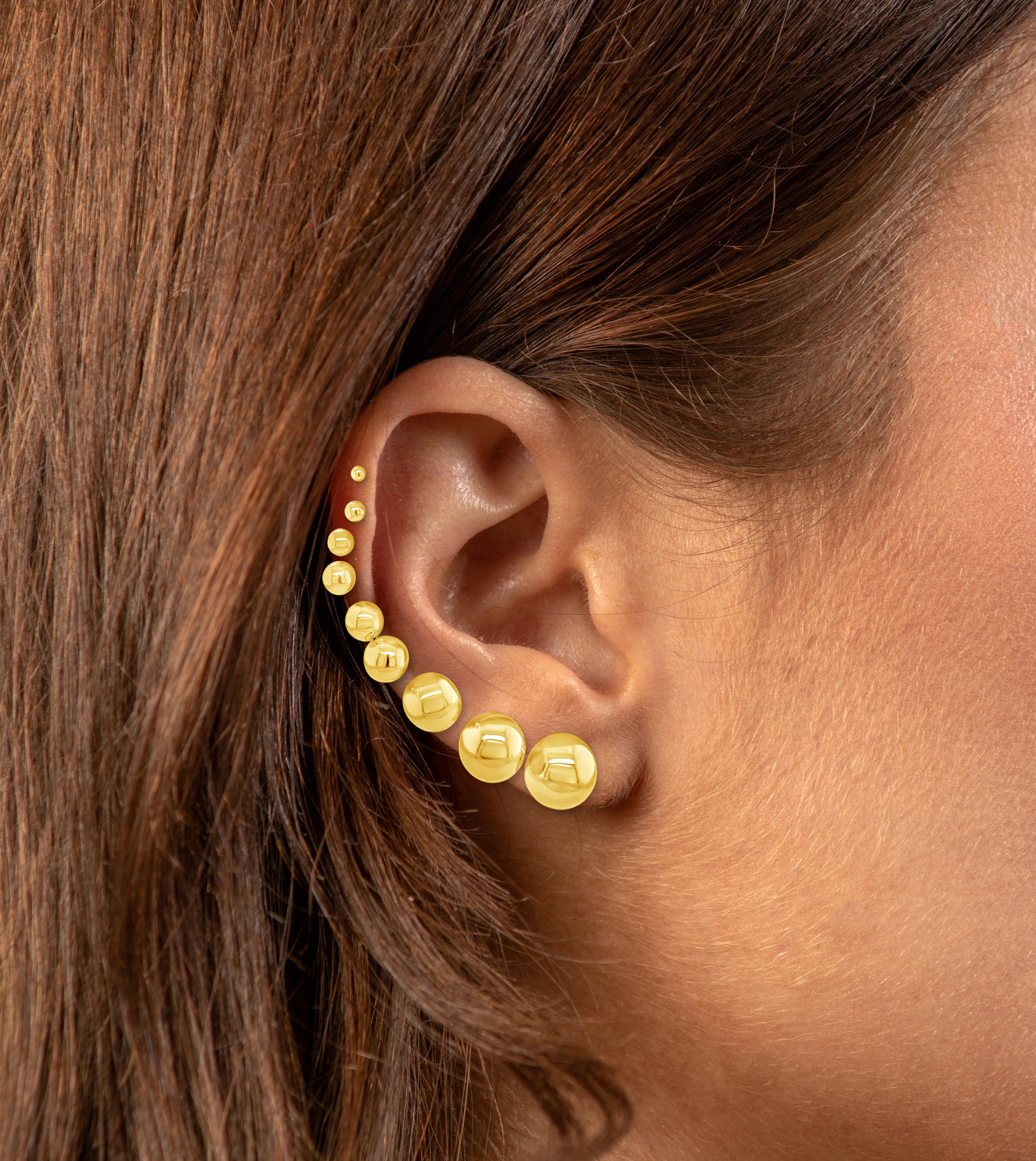 14K Yellow Gold Ball Stud Earrings, 6mm - Walmart.com