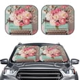 thumbnail image 2 of Fotbe Vintage Typewriter Floral 2-Piece Car Windshield Sun Shade | Sun Blocker for Car Windshield | Foldable Automotive Interior Accessories for Sun Protection-Small, 2 of 6