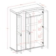 thumbnail image 6 of 100% Solid Wood Kyle 3-Door Wardrobe with Mirrored Door, 6 of 6