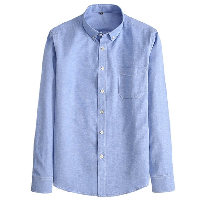 Men's Oxford Long Sleeve Shirt - Minimalist Design, 40% Polyester - Casual for Beach/Work, Floral Print, Machine Washable
