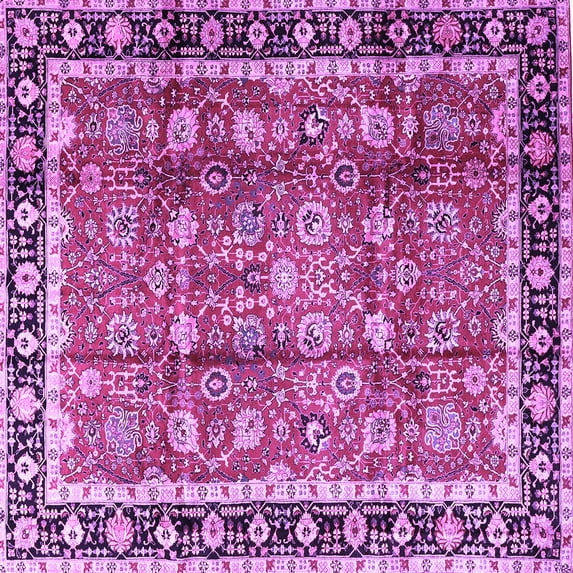 Ahgly Company Indoor Square Persian Purple Traditional Area Rugs, 3' Square