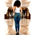 thumbnail image 3 of Pack de 2 Leggins Mujer Unitalla Mezclilla Faja Alta Estilo Pantalón Mezclilla Jegging Tiro Alto, Mallon licra Cómodos Elásticos, 3 of 4