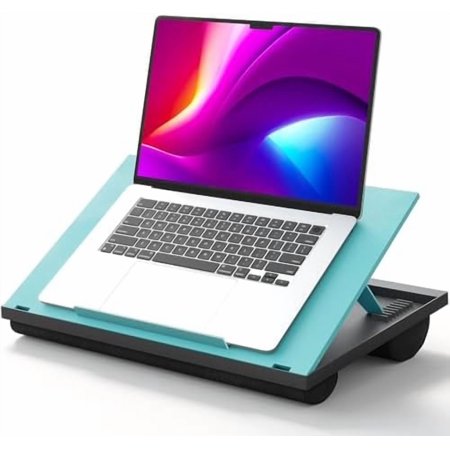 Adjustable Lap Desk - with 8 Adjustable Angles & Dual Cushions Laptop Stand for Car Laptop Desk Work Table Lap Writing Board & Drawing Desk on Sofa or Bed HNLD2TB