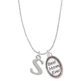 thumbnail image 1 of Delight Jewelry Silvertone Large Initial - S - Best Mom Ever Charm Necklace, 1 of 4