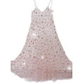 thumbnail image 3 of Mesh Sheer Sling Dress Bikini Cover Up Sequins Star Print Strap Dress for Women/ Girls, 3 of 4