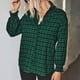 thumbnail image 1 of Camisa De Corte Casual Para Mujer, Camisa A Cuadros Con Estampado De Botones Y Cuello Vuelto, Poliéster Para Ir De Compras ANGGREK Otros, 1 of 7