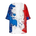 thumbnail image 4 of JURANMO Ladies Plus Size Shawl with Sleeves 4th of July American Flag Print Kimonos Cardigan Casual 3/4 Sleeve Cover Up Chiffon Cardigans Summer Tops Multicolor M Purses for Women Clearance, 4 of 6