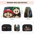 thumbnail image 4 of Saiise Mario Print Makeup Bag PU Leather Travel Makeup Bag Organizer Makeup Pouch, Portable Cosmetic Bags for Women,Cute Make Up Bag for Travel Size Toiletries Accessories Brushes, 4 of 7