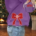 thumbnail image 4 of Fshinging Women Hoodies & Sweatshirts Christmas Side Bow Applique Long Sleeve Crewneck Xmas Trendy Clothes, 4 of 4
