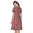 thumbnail image 2 of Bixox Robe d'Été à Manches Courtes pour Femmes Robe Ample Longueur Genou avec Poches-Poker, 2 of 7