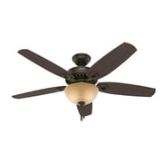 Hunter - Builder Indoor Ceiling Fan With Light, 52-inch, New Bronze, Traditional-style, 3-speed WhisperWind Motor, 53091, for living rooms, bedrooms, home offices, kitchens