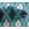 thumbnail image 4 of oneOone Viscose Chiffon Teal Blue Fabric Argyle Check Craft Projects Decor Fabric Printed By The Yard 42 Inches Wide, 4 of 4