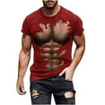 thumbnail image 6 of KyCheLot Men's Fashion T-Shirt Summer Muscle Print Crew Neck Short Sleeve Casual Blouse Shirt Tops, 6 of 6