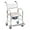 White, variant on Hyxoo  3-in-1 Shower Commode Wheelchair, Transport Beside Commode Chair, Waterproof Rolling Over Toilet Chair 330 lbs. Weight Capacity with Padded Seat, Gray